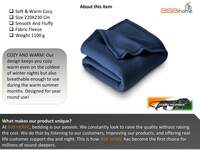 All Season Solid/Plain Light Weight Polar Fleece Double Panipat Famous Warm or Hot Winter Blanket (90 x 90 inches, Blue) 