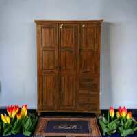 suryavanshi Sheehsam Wood Wardrobe/Almirah with Drawer & Door For Multipurpose Storage Solid Wood 3 Door Wardrobe on Flipkart
