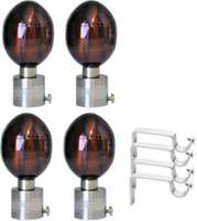 GLOXY Silver, Brown Rod Rail Bracket, Curtain Hooks, Rod Rail Bracket, Curtain Knobs, Curtain Hooks, Curtain Rods Metal  