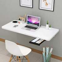 Torche solid Wood Powder Coated Steel Wall-Mounted Folding  Computer Table Office Table. (Matt White) Solid Wood Study Table  (Wall Mounted, Finish Color - Matt White, Pre-assembled