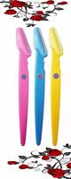 Stainless Steel Eye Brow Razor for Women, 14.5cm (Multicolour) - Pack of 3