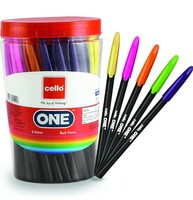 Cello One Blue Ball Pen Jar of 60 Units |Ball Pens Blue | Jar of 60 Units | Ball Pens Set for Students | Pens for Office Use | Ball Pens for Writing Pens | Best pen for Exam