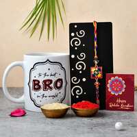 TONKWALAS Rakhi for Brother with Printed Ceramic Mug  @69