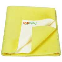 OYO BABY Waterproof Quick Dry Sheet for Baby| Bed Pad | Baby Bed Protector Sheet for Toddler Children (X-Large (200cm x 140cm), Yellow)
