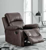 Stratus Leatherette Manual 1 Seater Recliner in Brown Colour, By Bantia Furniture