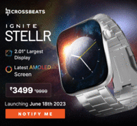 CrossBeats Stellr Largest 2.01" Super AMOLED Always ON Bluetooth Calling Smartwatch | Sale Live