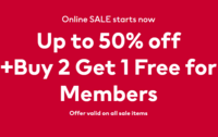 H&M - Upto 50% off + Buy 2 Get 1 Free