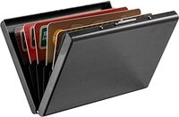 OFIXO Credit Card Holder Protector Credit Card Wallet Slim Metal Credit Card Case for Women or Men (MATT Black)