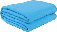 BSB HOME® 300 GSM Special for Heavy Winter Plain Light Weight and Warm Woollen Blanket for Single Bed (152x220 cm, Color-Light Blue or Sky Blue)