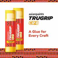 Asian Paints Trugrip CR-8 Glue Stick Adhesive - 8g | Art And Craft Glue I Crafting Glue I Office Supplies, School Supplies And DIY Art Supplies