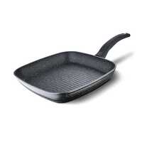 Bergner Orion Marble Non Stick Grillpan, 28 cm, Induction Base, Thickness 3mm, Grey