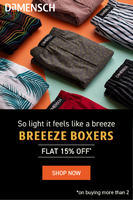 Damensch Father's Day Special-Upto 20% Off on Topwear + Flat 15% Off on Orders Above Rs.2200