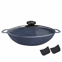 Lifelong LLCKDCK02 Aluminium Die Cast Kadhai with Lid| 22 CM| 2.2 Litre Capacity| Non-Toxic| Gas Stove Safe | Hot Plate Safe | Scratch Resistant (Grey)