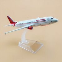 Toys uncle Diecast Aeroplane Scale Model, 16 cm: (A320 Air India) - Multicolor