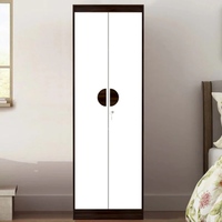 Calypso 2 Door Wardrobe in Walnut & Beige Finish, By Trevi Furniture