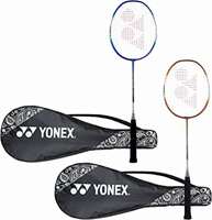 YONEX ZR 100 Light Aluminium Badminton Racquet with Full Cover (Blue/Orange) Made in India , Set of 2