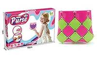 Vibgyor Vibes DIY Make Your Own Art and Craft Fashion Purse/Bag -Small Size-Green and Pink