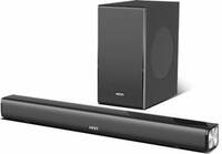 Lowest | Mivi Fort S200 soundbar with wired subwoofer, Made in India 200 W Bluetooth Soundbar (Black, 2.1 Channel)