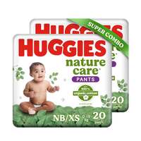 Huggies Nature Care Pants, New Born/Extra Small Size (Upto 5 kgs) 