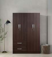 Pepperfry - Rikotu 4 Door Wardrobe in Wenge Finish at ₹ 7,999