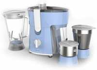 PHILIPS HL7576/00 Daily Collection 600 W Juicer Mixer Grinder (3 Jars, Celestial Blue & Bright White)