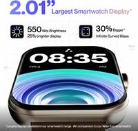 Ambrane Wise Eon Max with 2.01'' Lucid display, BT Calling, with customisable watch face Smartwatch
