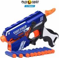 Miss & Chief by Flipkart blaze storm foam blaster gun toy, safe and long range shooting gun, (5 foam bullets and 5 suction dart bullets) Guns & Darts  (Blue)
