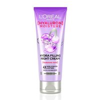 L'Oreal Paris Filling Night Cream, Leave In Hair Cream with Hyaluronic Acid, For Dry & Dehydrated Hair, Adds Shine & bounce, Hyaluron Moisture 72H Hydra, 180ml. Save extra with subscribe and save