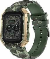 Fire-Boltt Cobra 1.78" AMOLED Army Grade Build, Bluetooth Calling with 123 Sports Modes. Smartwatch  (Dark Green, Camo Green Strap, Free Size)