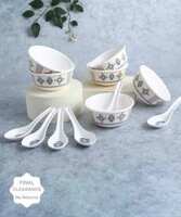 Wonderchef Pack of 12 Melamin Venice Soup Bowl with spoon-Blue (Set of 12 Pcs) Dinner Set  (Blue)