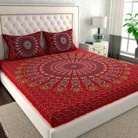 CLOTHOLOGY 144 TC Cotton Double Printed Flat Bedsheet on Flipkart

