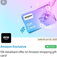 OneCard(Live Again) - Get Flat 5% Valueback/Cashback on Amazon Shopping Vouchers
