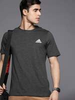 ADIDAS Printed Men Crew Neck Black T-Shirt on Flipkart
