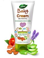 Dabur Baby Cream: pH 5.5 balanced for Baby Soft Skin with No Harmful Chemicals | Contains Aloevera , Licorice & Almonds | Hypoallergenic & Dermatologically Tested with No Paraben & Phthalates - 200 g