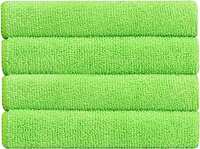 Bathla Spic & Span Multi Purpose Micro Fiber Cleaning Cloth - 340 GSM: 40cmx40cm (Pack of 4) (Fluorescent Green)