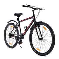 Urban Terrain UT7000S27.5 Tokyo City Bike with Complete Accessories, Free Cycling Event & Ride Tracking App by Cultsport (18 Inches Frame, Ideal for Unisex, Black - Red)