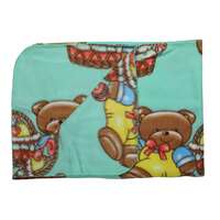 LuvLap Baby Wrapper cum Soft Reversible Blanket / Kids Blanket, Flannel, 70cmx100cm, Teddy (Sea Green)