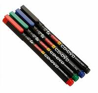 Camlin CD - DVD Marker Fine Pen - Pack of 4 Assorted Colors (Black, Blue, Red, Green)