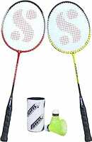 Silver's FLEX COMBO-5 ( 2 Badminton RACKETS + 2 Pcs Plastic SHUTTLE ) Multicolor