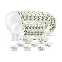 La Opala Novo Collection, Opal Glass Dinner Set 23 pcs Lush Greens White