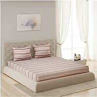 home by Nilkamal Ammara Floral Single Bedsheet with 1 Pillow Cover Beige