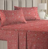 BSB HOME Prime Collections 100% Cotton Feel Double/Queen Size Bedsheets with 2 Pillow Covers Cotton, 180tc Floral Pink Bedsheets for Double Bed Cotton (7ft X 7.5ft)