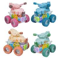 Jack Royal Friction Gear Monster Tanker Toy with Flashing Lights, Best Gift for Boys and Girls Above 3 Years Old (2 PC Set)