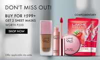 Lakme- Buy for @599 + Get 2 Masks Free Worth @200
