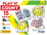 Frank Play ‘n’ Count Puzzle – 75 Pieces, 15 Self-Correcting 3-Piece Puzzles, Early Learner Educational Jigsaw Puzzle Sets with Images | Ages 3 & Above | Educational Toys and Games