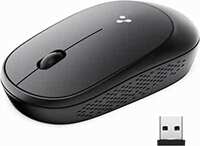 Ambrane SliQ Wireless Optical Mouse with 2.4GHz, USB Nano Dongle, 3 Keys with Silent Clicks, 1200 DPI, Comfortable Grip (Black)
