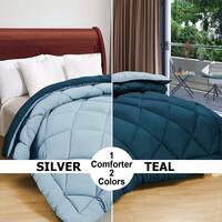 BSB HOME Microfibre All Season/AC/Summer Solid Reversible Double Bed Comforter Blanket | Blanket | Dohar | Duvets - (220 GSM, Aqua and Blue)