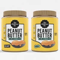 The Butternut Co. Natural Unsweetened Creamy & Crunchy Peanut Butter - Pack of 2(x1kg each)