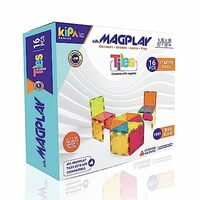 KIPA GAMING MagPlay 16 Pcs. Made in India The Original STEM Magnetic Building Tiles and Blocks. Open-Ended Creative Learning Educational Toys for Children Ages 3 Years