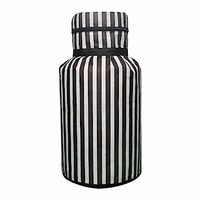 PrettyKrafts dustproof Printed LPG Gas Cylinder Cover Full size, (Pack of 1) Black Stripes